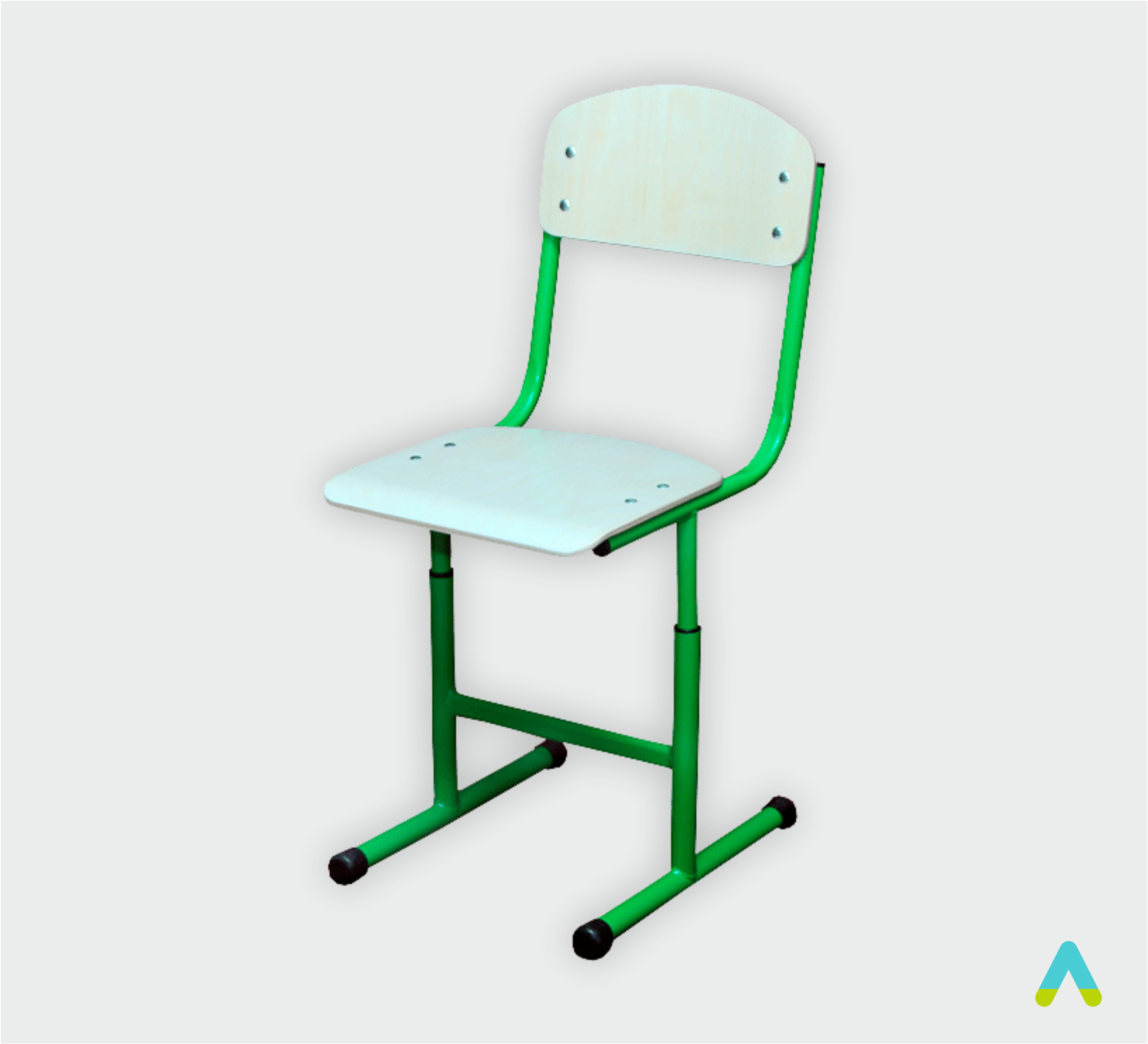 стул ученический с пластиковым сиденьем и спинкой