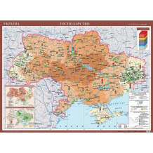 фото - Україна Господарство. Навчальна карта картон на планках м-б 1:1 000 000