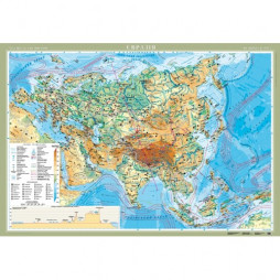 фото - Євразія. Фізична карта м-б 1:10 000 000 картон на планках ламінована