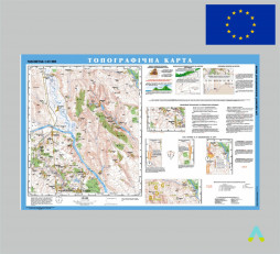 фото - Топографічна карта м-б 1:25 000 картон на планках.