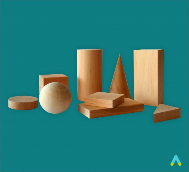 Набір моделей геометричних тіл та фігур (дерев’яні) - фото