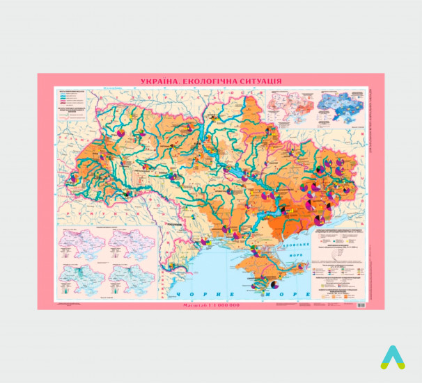 Україна. Екологічна ситуація картон м-б 1:1 000 000 - фото
