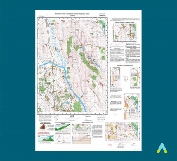 Комплект навчальних топографічних карт - фото
